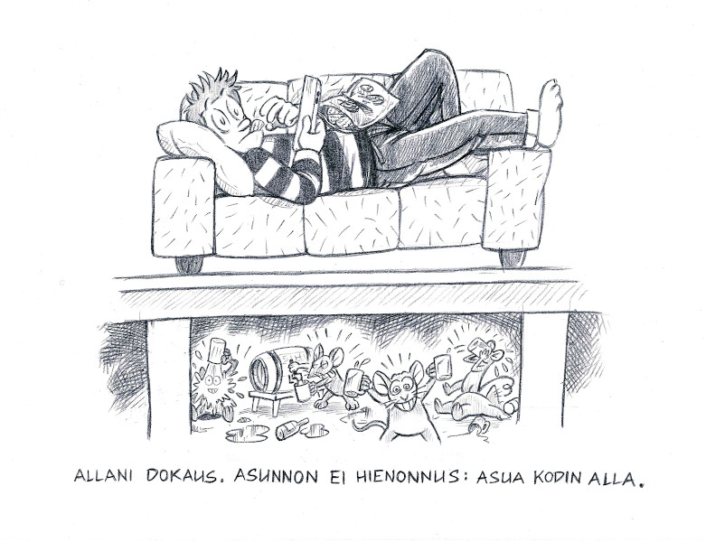 Allani dokaus. Asunnon ei hienonnus: asua kodin alla.